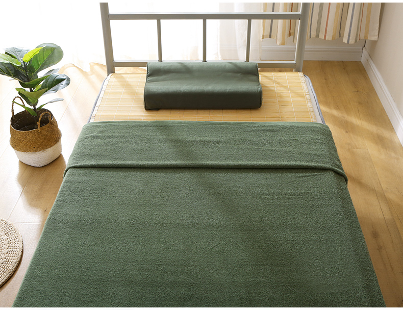 消防火焰蓝毛巾被毛巾被春秋毛巾毯军绿毛巾被单人火焰蓝薄毯子普通军