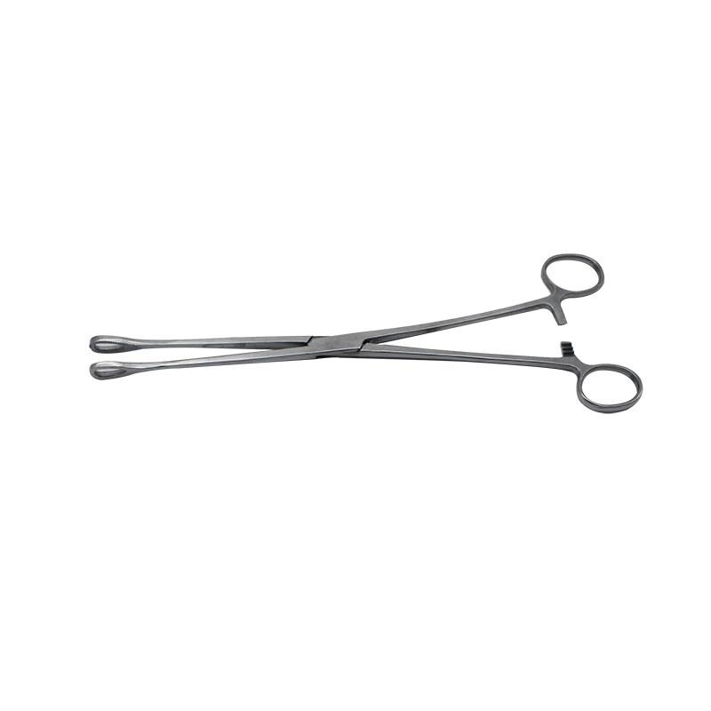 傲剑 不锈钢海绵钳 25cm不锈钢卵圆钳直头弯头海绵嵌 拔火罐夹 永协