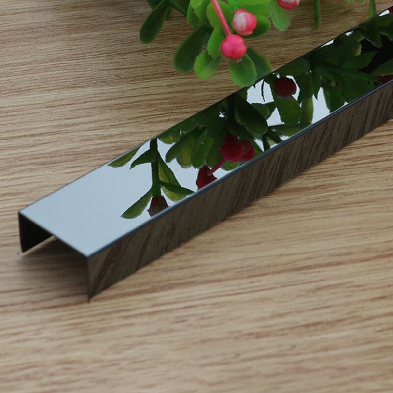 钛金条吊顶不锈钢u型槽2公分金属条吊顶黑钢条钛合金装饰线条钛金背景