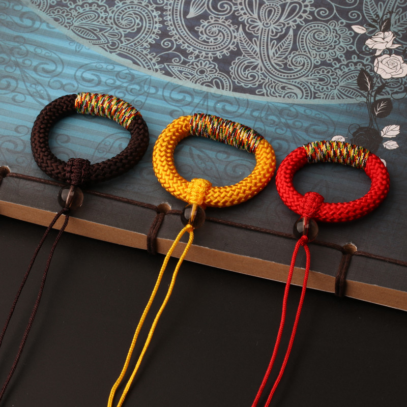 狮子头菠萝扣文玩吊坠挂绳手工编织红绳玉线翡翠水晶项链绳子流苏穗子