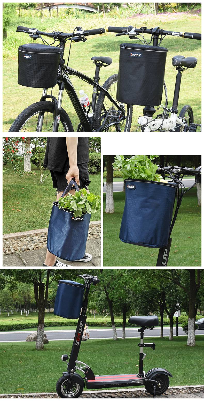 自行车车筐防水两用车篮子电动车帆布折叠车篓挂篮旅行车单车菜篮升级