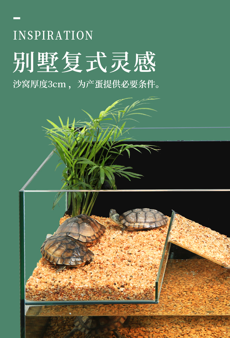 可开票乌龟缸带晒台免换水龟缸生态别墅产蛋孵化龟箱底排龟缸侧背滤