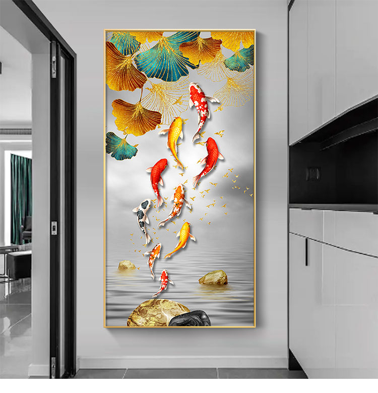 西门町入户玄关装饰画竖版走廊过道晶瓷画墙壁画现代简约北欧客厅挂画