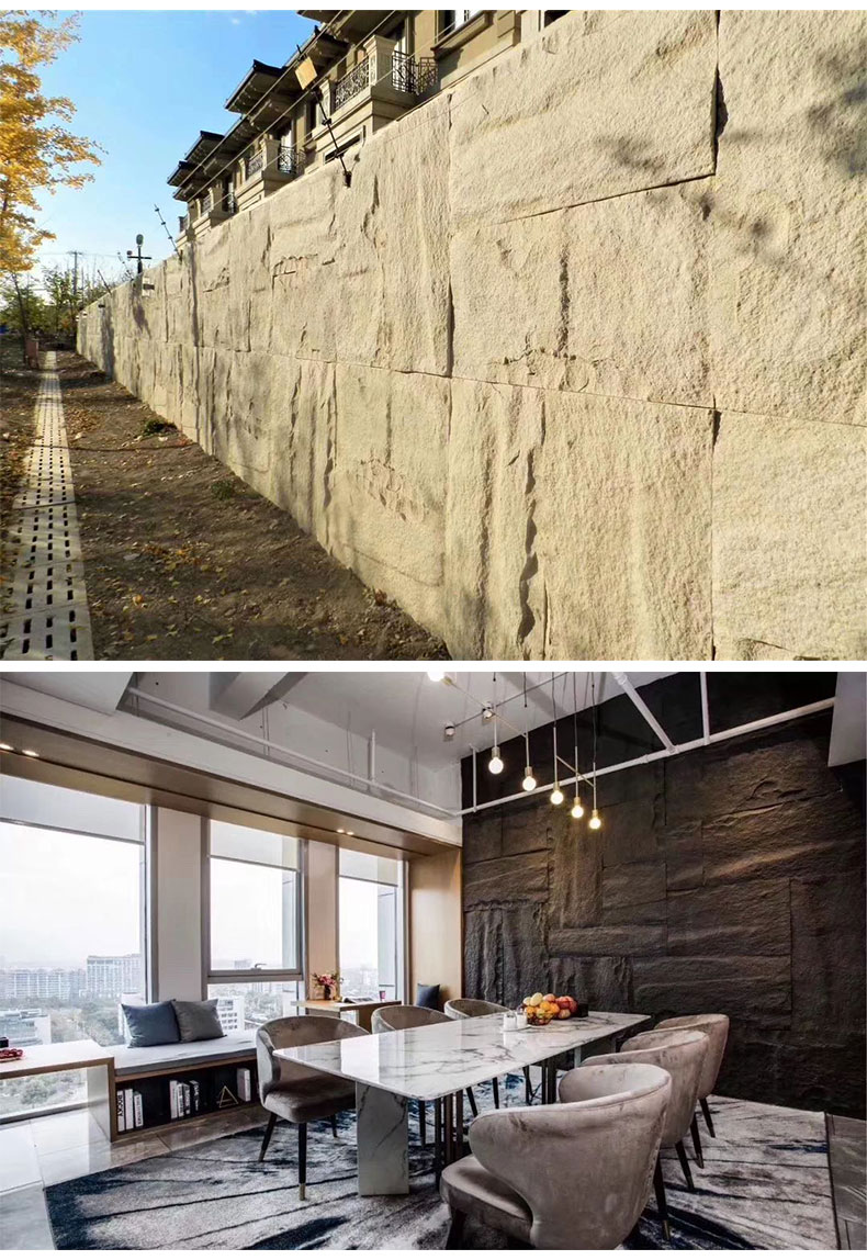 轻质文化石墙面pu石皮仿真蘑菇石家装电视背景墙聚氨酯材料轻石板倾勤