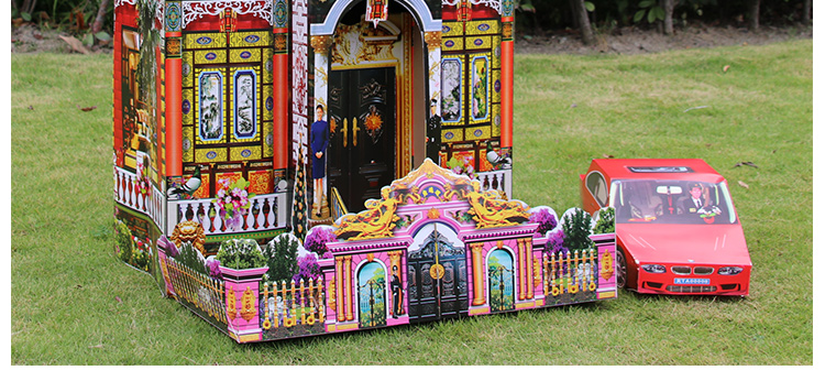 纸房子祭祀 成品祭祀用品中元节纸房子别墅特大号 做七做五七大房子