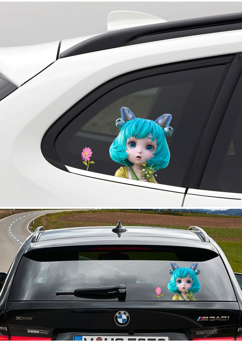 汽车贴纸王者荣耀个性创意澜蔡文姬车抖音款车贴划痕遮挡车门后窗装饰