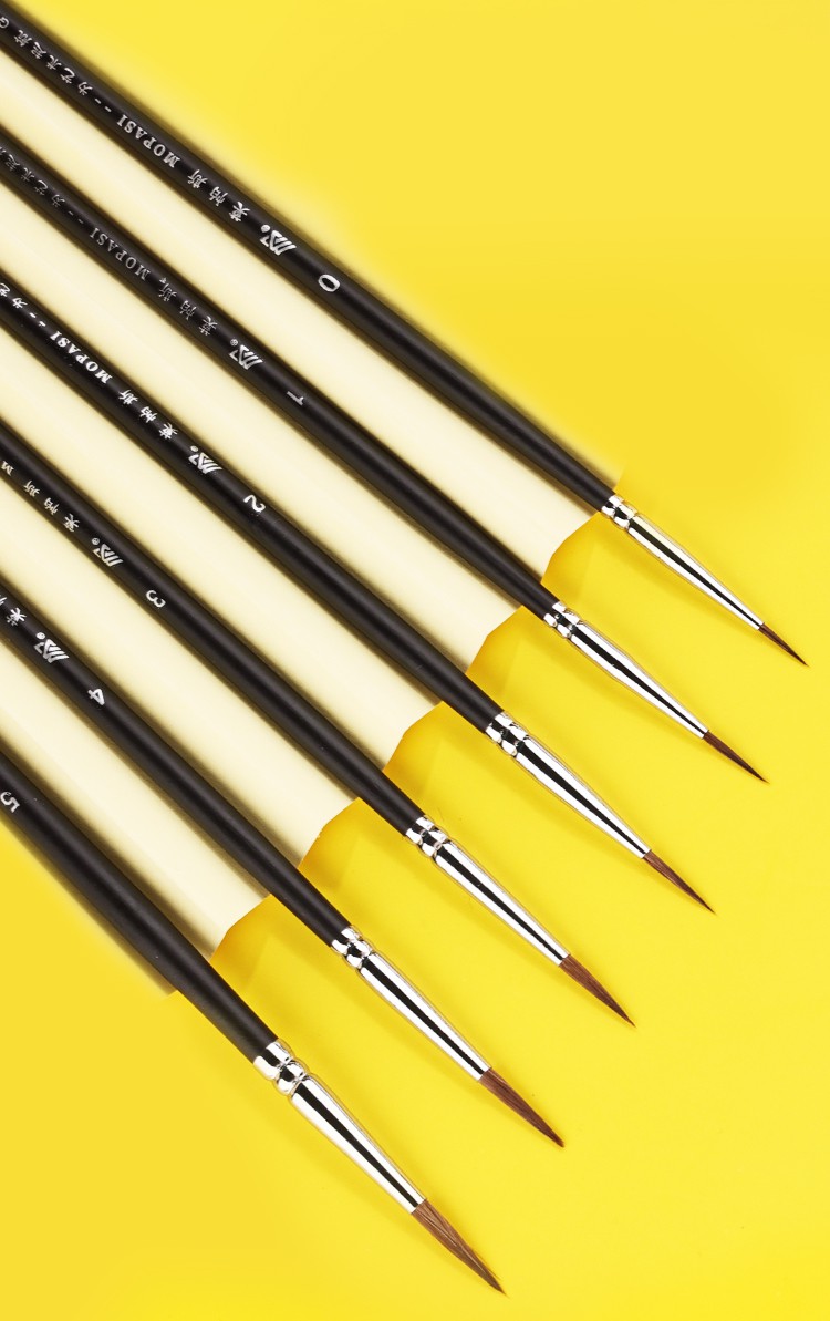 单支油画笔勾线毛笔工笔画白描花鸟描线条勾边笔水彩颜料画笔小勾线衣