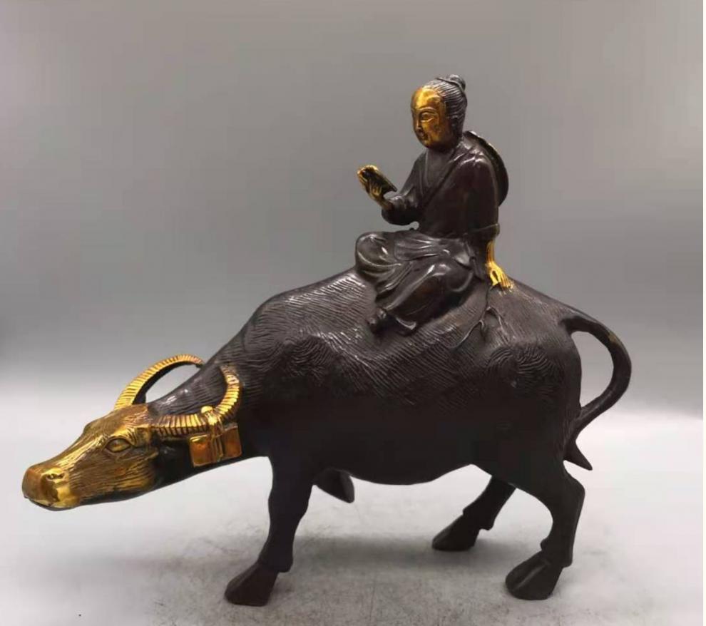 牧童骑牛摆件铜童子骑牛摆件牧童牛孺子生肖牛招家居风水铜器工艺礼品