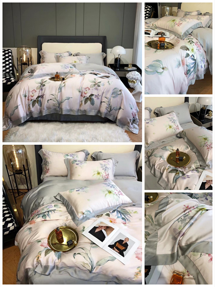 lf级进口奥地利兰精天丝四件套莱赛尔tencel热带田园风夏裸睡床品