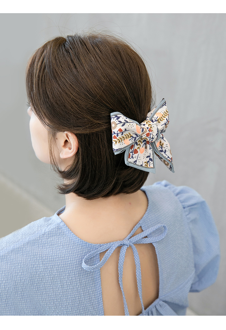 发头饰2021年新款蝴蝶结扎马尾飘带布韩版短发发饰女丝巾猫咪仙鹤发带