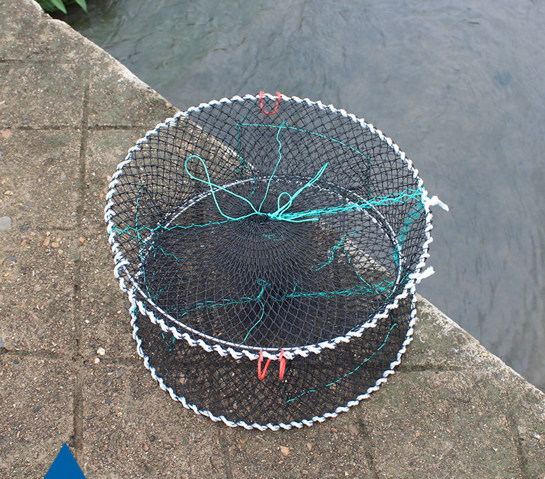 笼加粗加重虾虾渔螃蟹笼虾笼加密眼地龙鱼甲鱼花篮45大笼15米拉绳饵盒