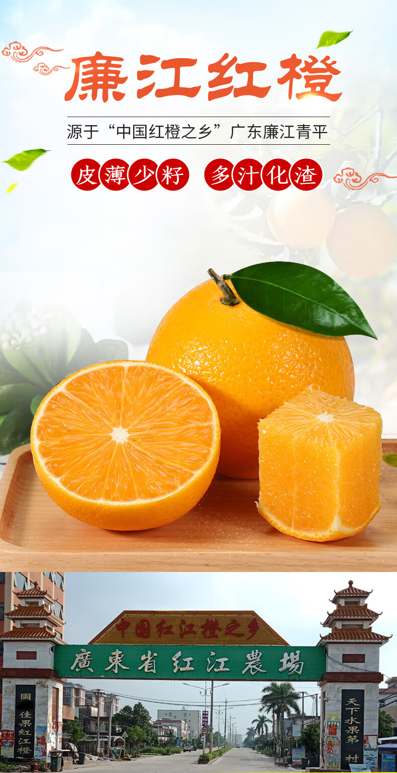 国产单果重量:50-69g包装形式:礼盒装特产品类:廉江红橙品种:红橙商品
