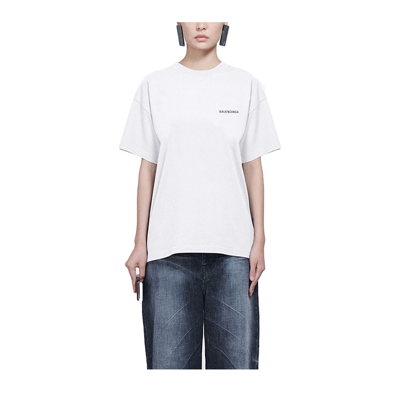 balenciaga巴黎世家女装t恤圆领宽松版品牌徽标印花时尚百搭送礼情人