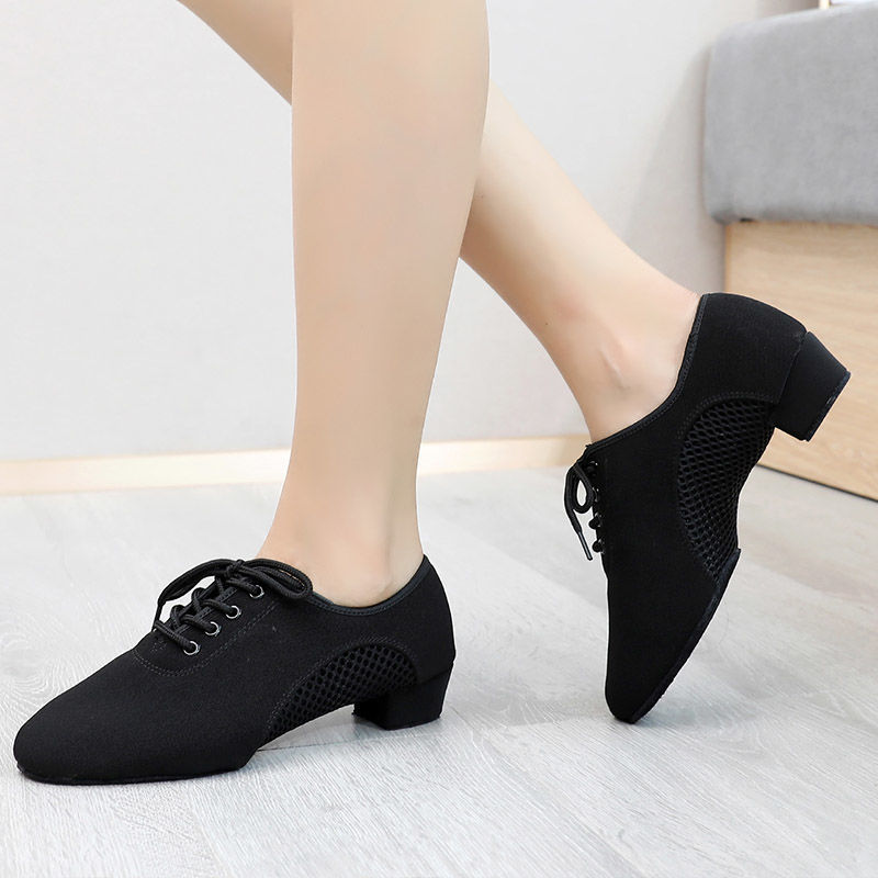 不累脚高品质牛津布舞蹈鞋广场舞鞋拉丁舞鞋女成人牛津布网眼男成人软