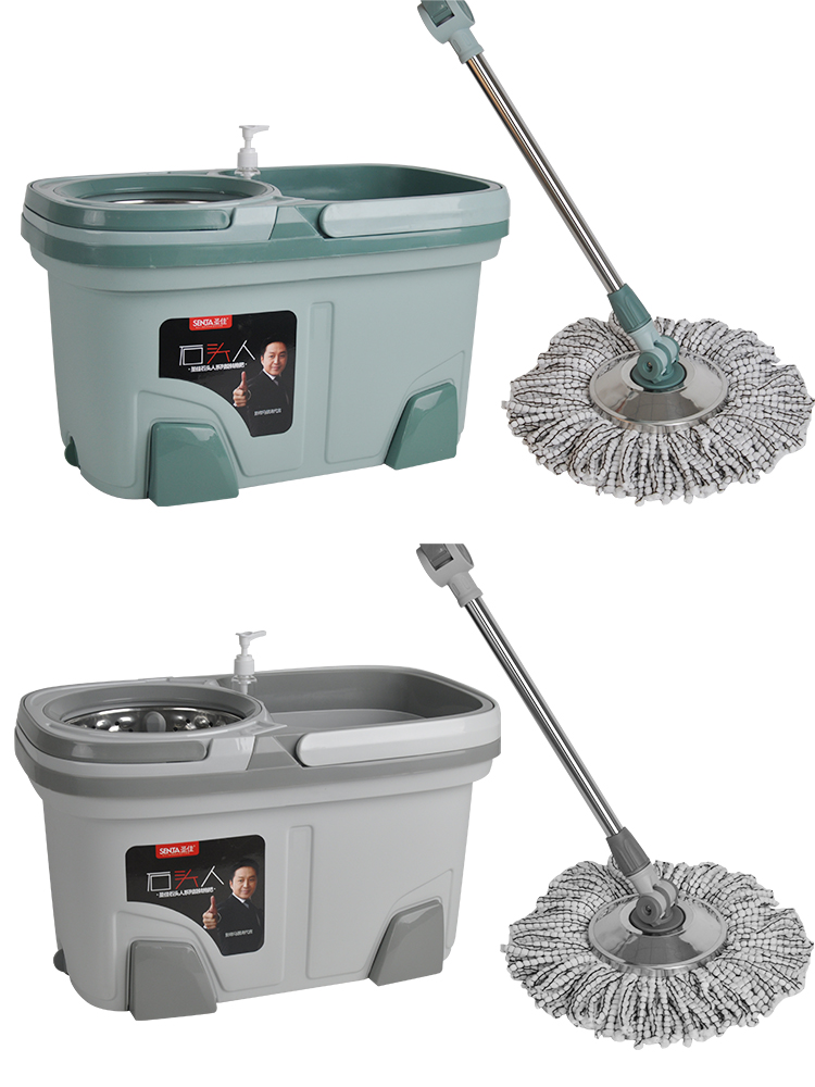 圣佳旋转拖把圣佳旋转拖把免手洗家用懒人拖地神器一拖净墩布桶d6石头