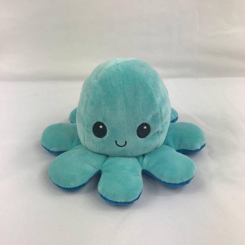 翻面章鱼公仔抖音翻面公仔生气翻转章鱼玩具情侣双面笑脸章鱼哄女友