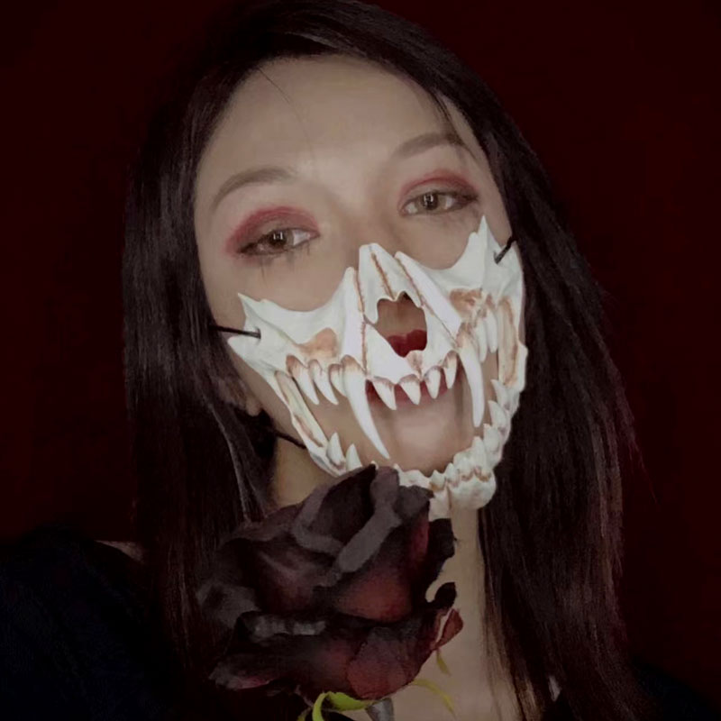 吸血鬼牙齿可伸缩吸血鬼牙收缩僵尸牙齿獠牙假牙可伸缩的牙恐怖吓人