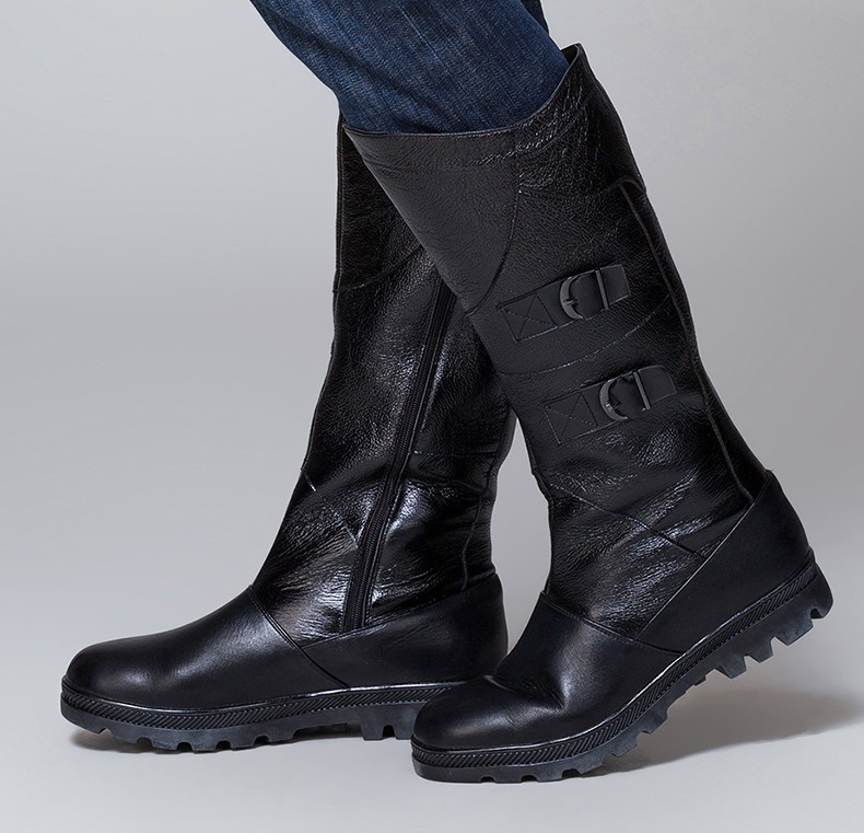 男士马靴长筒靴长靴男士真皮皮靴男士真牛皮高筒马靴男靴子靴 牛皮队