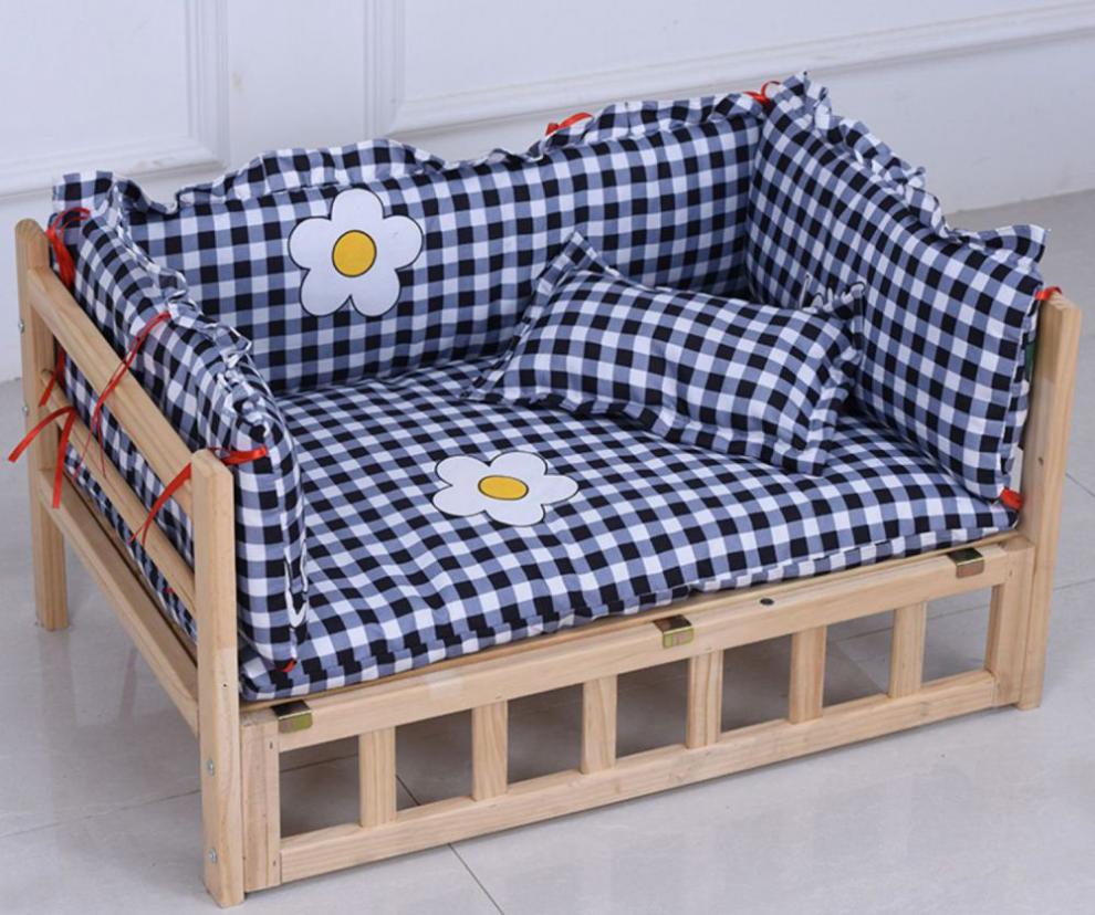 小狗狗的木床狗狗小木床狗窝冬季保暖大狗萨摩耶双层木板材料狗床四季