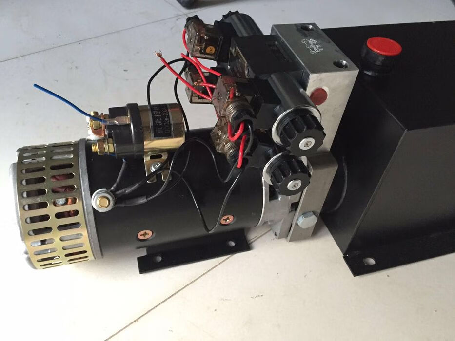 动力单元12v/24v堆高车叉车双作用液压站电动油缸液压油泵电机 3kw4路