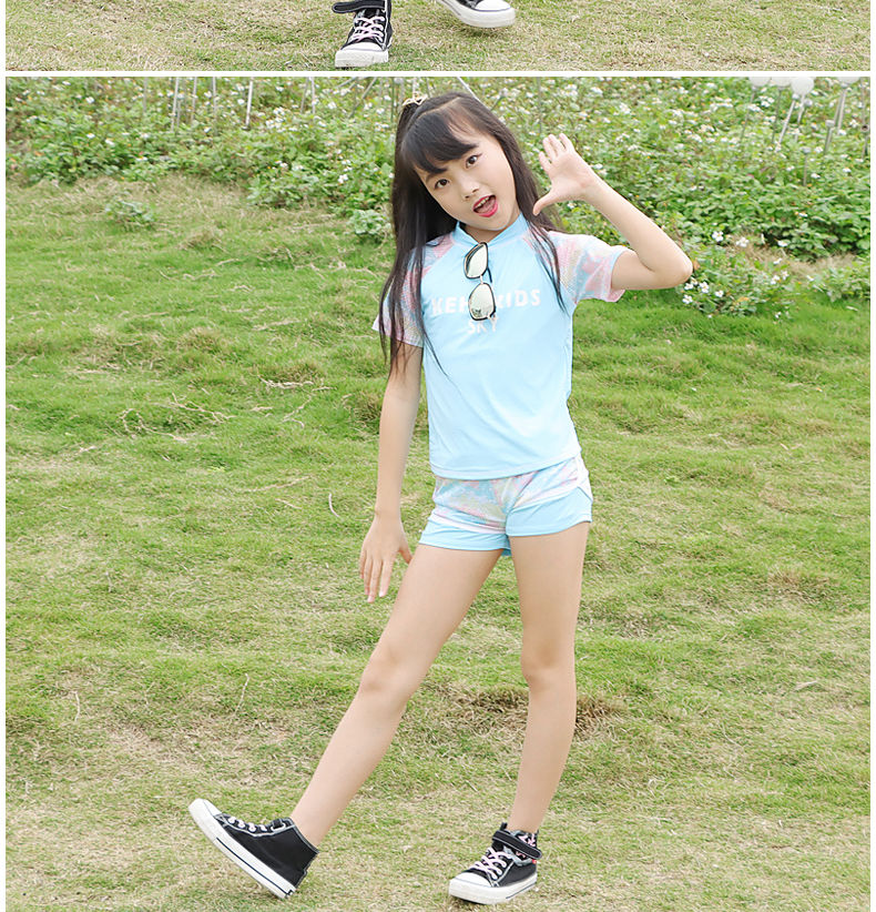 冠空适合1-16岁小孩子小女孩夏天穿的儿童泳衣女童中大童2022新款女孩