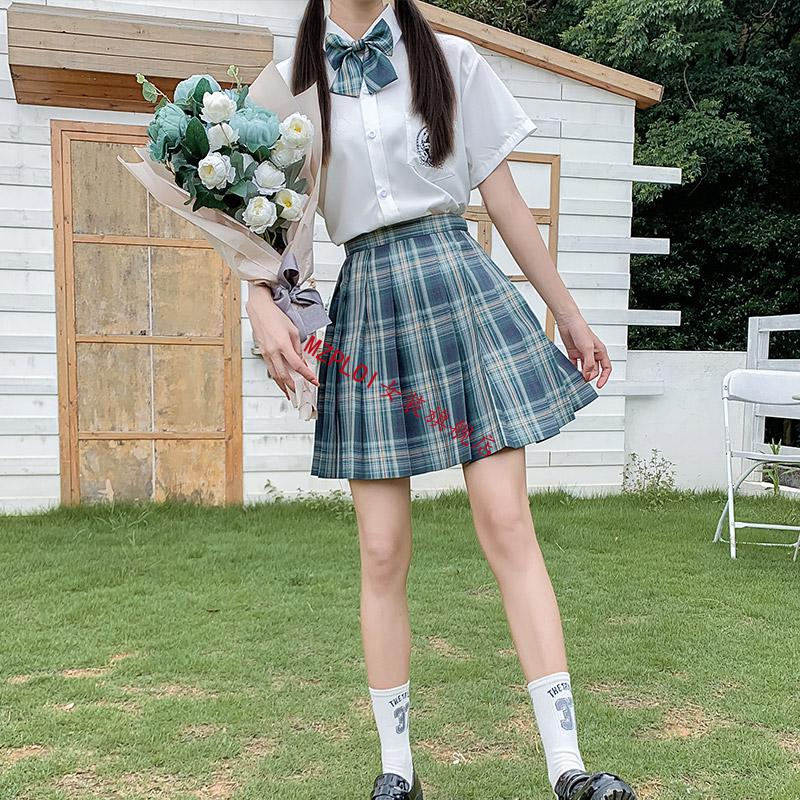套装短裙子学生森林来信裙夏季校供感格裙学院风裙子短裙星野格裙结ax