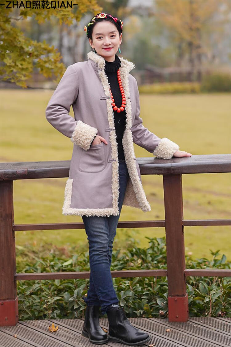 照乾藏族服装冬季冬天穿的藏装女藏式外套民族风棉服
