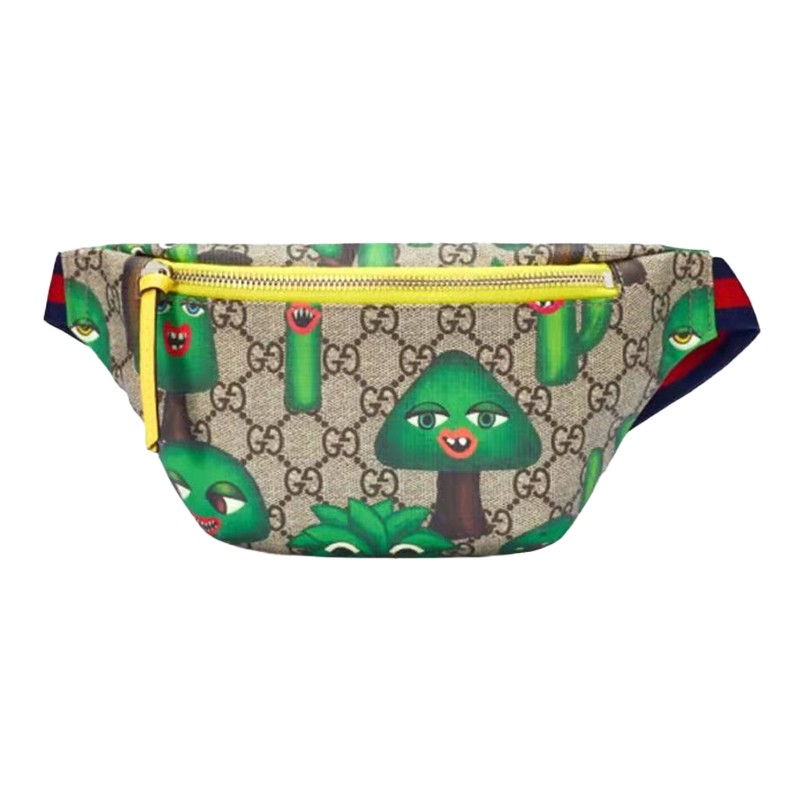 gucci古驰女包儿童包拉链印花腰包 urian 4352草莓印花预售【图片