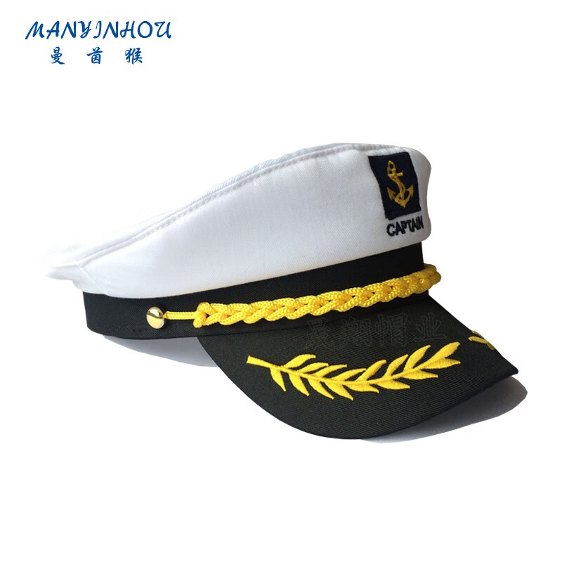 manyinhou 帽子女秋冬cap美国海军帽户外旅游遮阳帽白色船长水手帽lyy