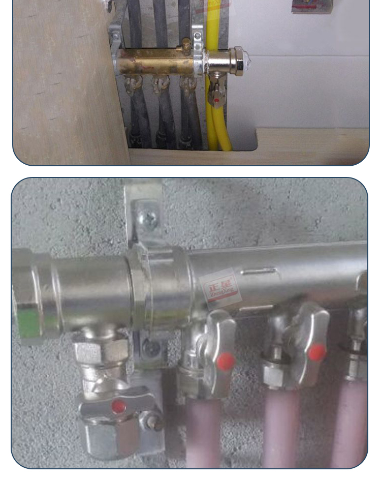 地暖分水器地暖分水器加一路分集水器1路全铜一体地热单路大流量加厚