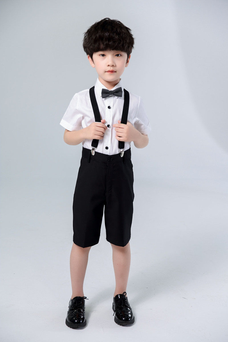 小主持人服装男孩帅气男童礼服夏小主持人服装走秀钢琴演出服英伦西服