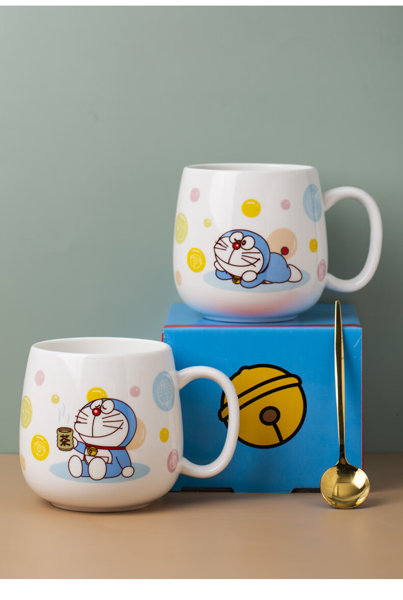 哆啦a梦牛奶杯 哆啦a梦陶瓷水杯杯子卡通可爱ins叮当猫牛奶麦片马克杯