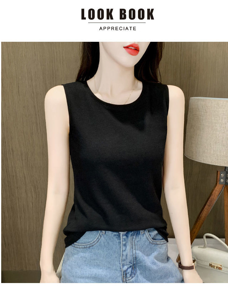 碧眼狐跨栏背心女夏季无袖女士贴身打底衫棉坎肩可外穿弹力修身休闲