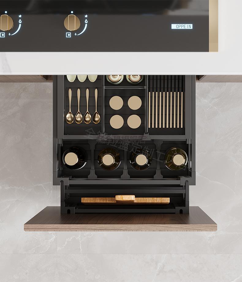 凯斯宝马拉篮 调味拉篮厨房橱柜抽屉式抽中抽调味拉篮三层调味料分层