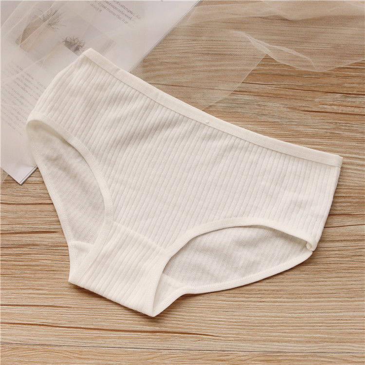 5件白色内裤女低腰纯简约全白甜美日系小清新少女学生三角裤头夏白色l