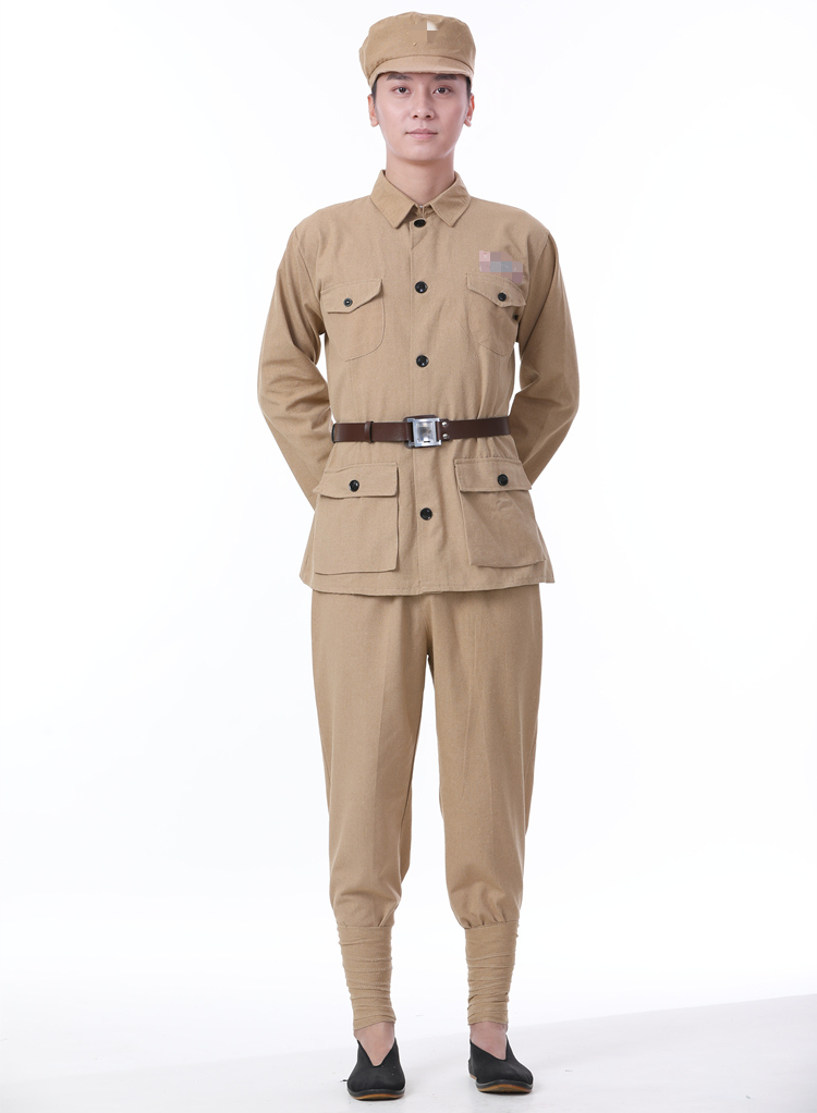 志愿军衣服抗美援朝49式50式成人红服儿童八路军 蓝灰色涤纶八路军