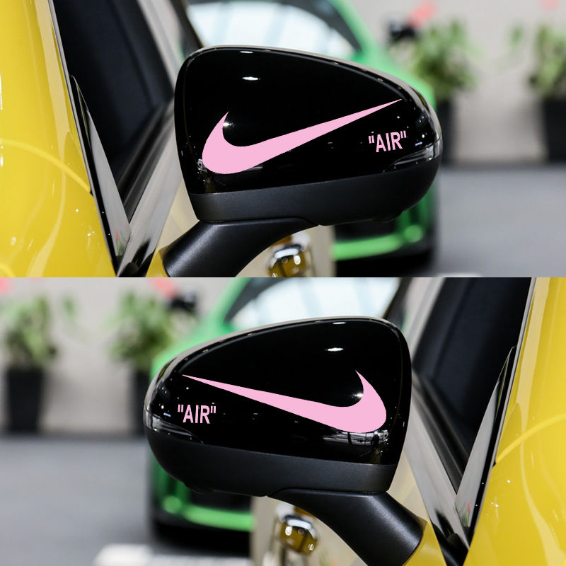 潮牌nike摩托耐克打勾车贴小龟王小牛电瓶电动车个性装饰贴后视镜黑色