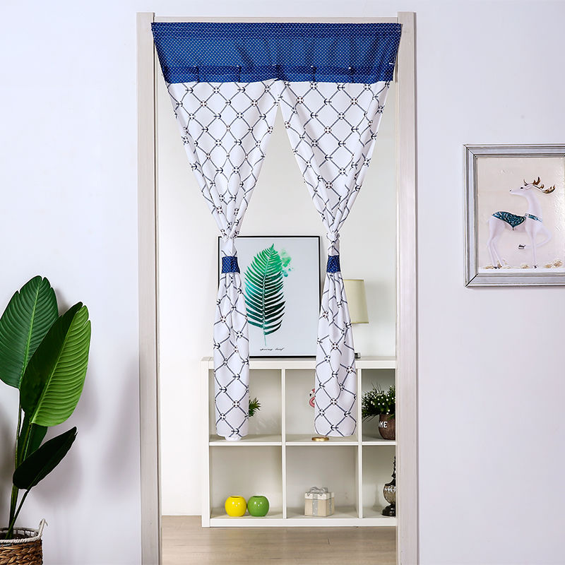 精选门帘布艺隔断帘厕所卧室厨房防油烟半帘隔帘门帘免打孔易安装北极
