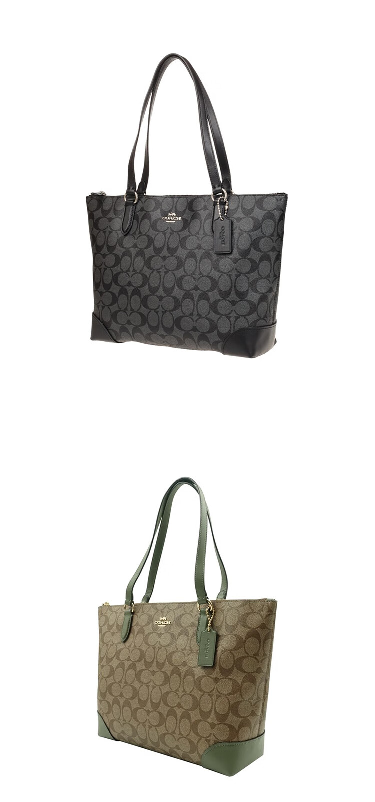 coach蔻驰女包 女士中号 toto托特包手提包 购物袋 29208卡其白色