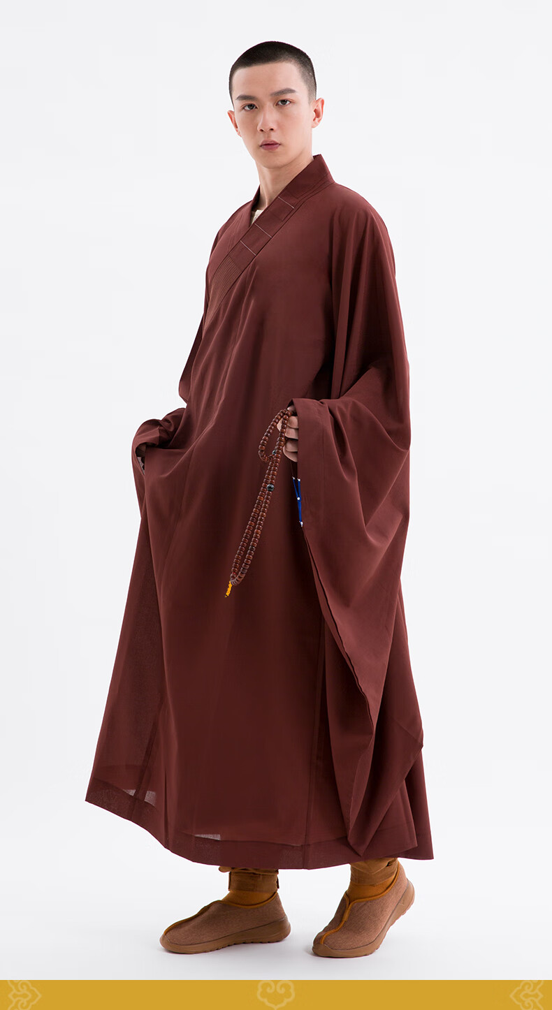 出家人穿的衣服僧服广袖海清木兰色姜黄色宽袖大袖海青佛教僧衣居士服