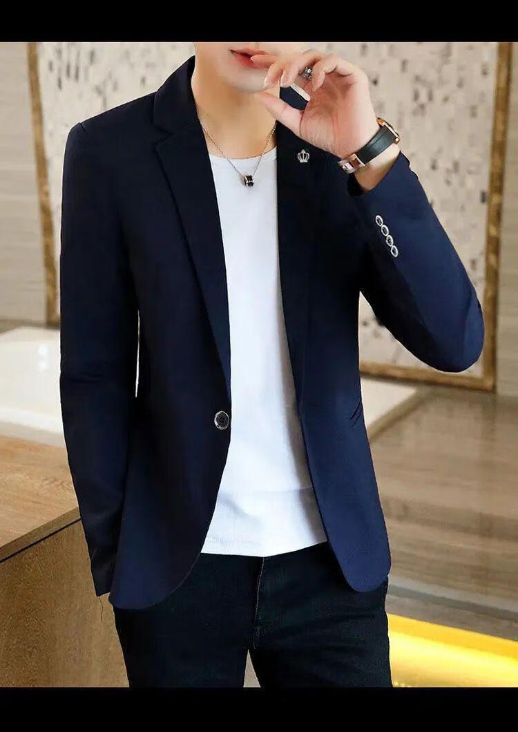 西装外套男年轻男生修身西装外套春秋季男士休闲小西装男外套男韩版