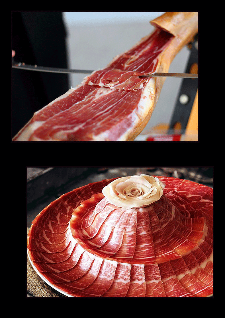 西班牙火腿伊比利亚黑猪火腿整只腿黑标即食生吃48月橡果饲养伊比利亚