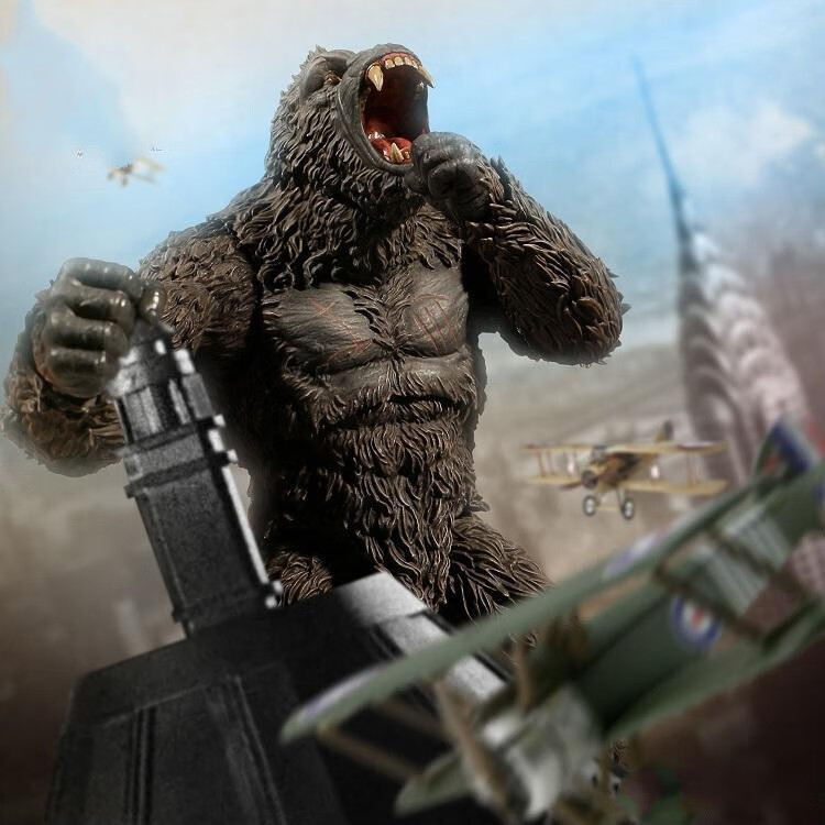 哥斯拉大战金刚shm三头龙可动模型盒装动漫机械王者玩具金刚战斧61cm