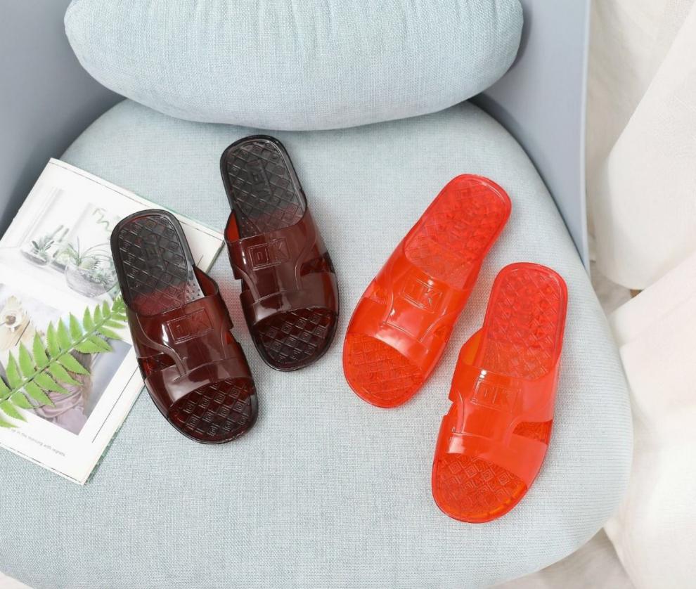 国货牛筋黄胶拖鞋浴室洗澡男凉鞋塑料生胶耐磨居家牛筋底轻轻叶逐 女