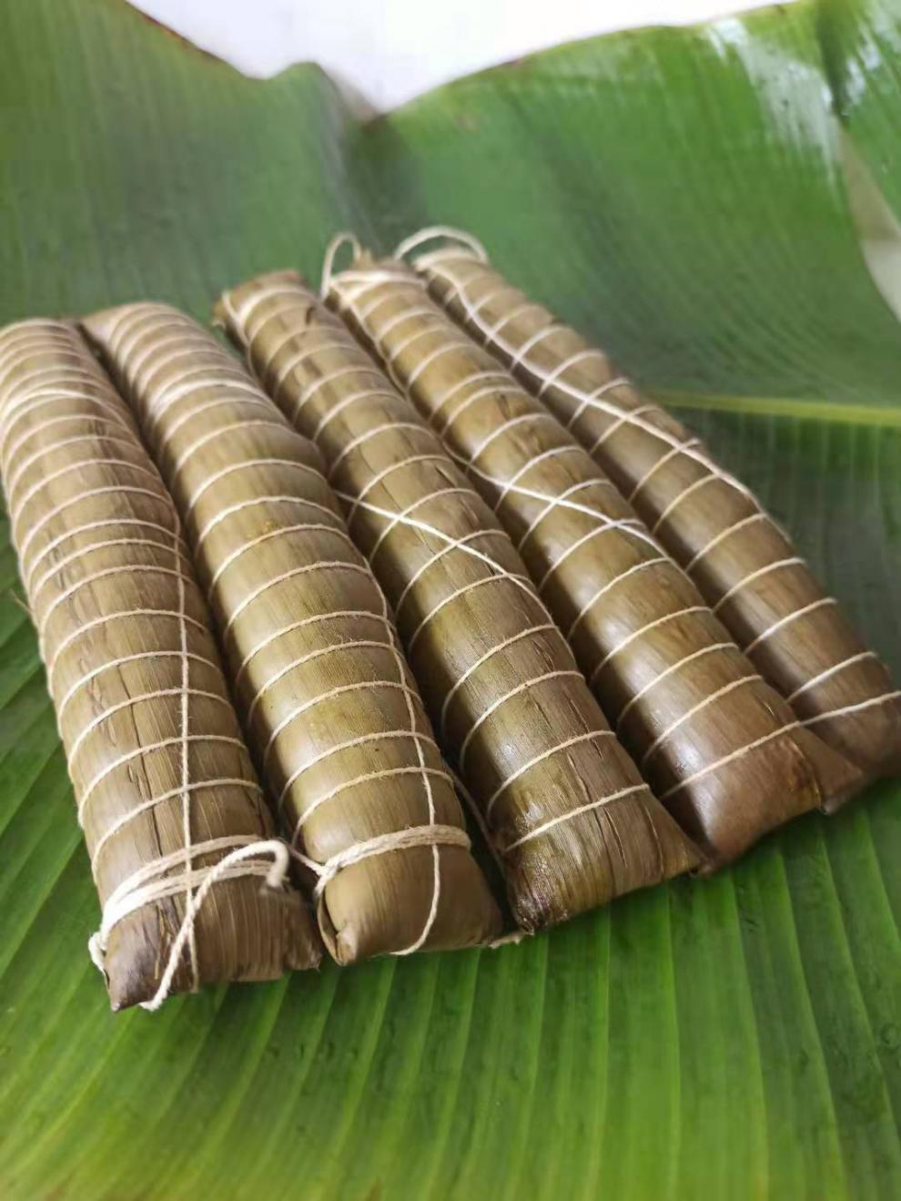 传统小吃广西南宁粽子端午碱水灰水粽5条/10条白糖凉粽甜嫩 三角灰水