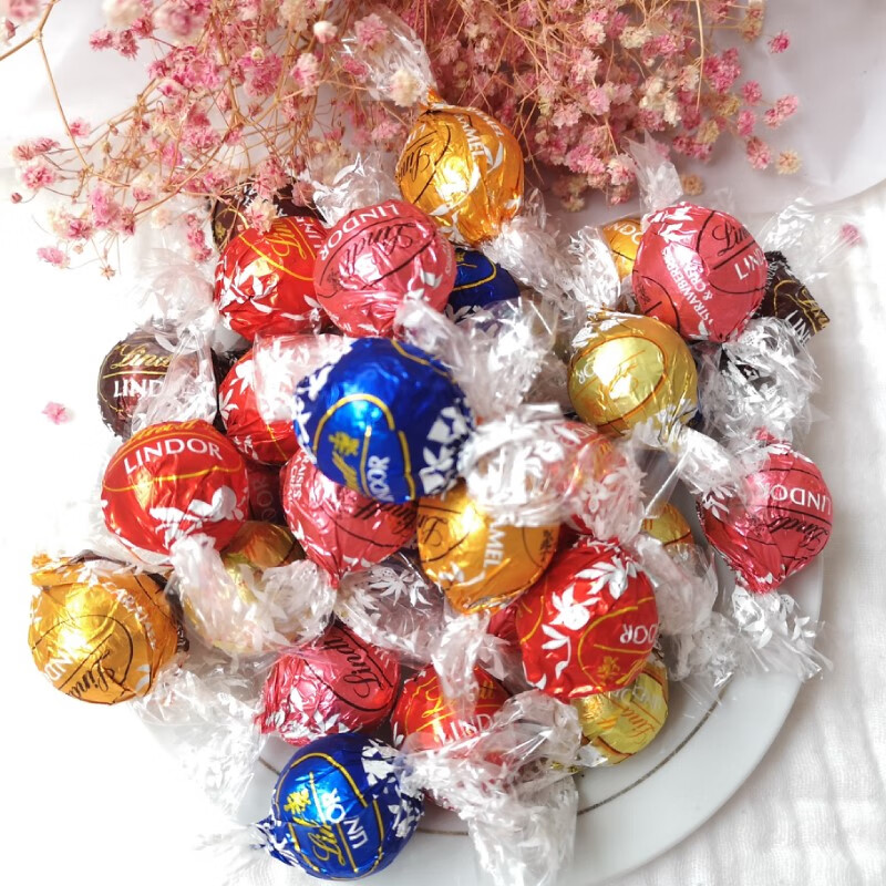 进口瑞士莲1000g lindt lindor牛奶软心巧克力球特浓黑结婚庆喜糖 黑