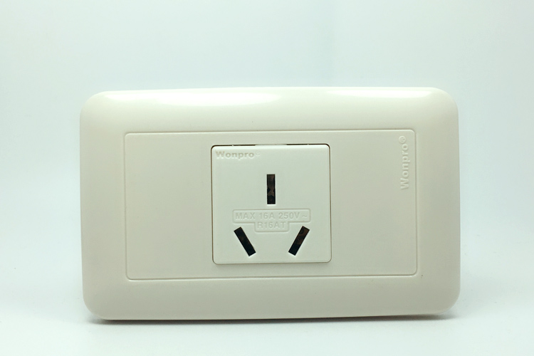 定制120*75型老式家用16a250v空调热水器插座长方形墙壁面板3孔【图片