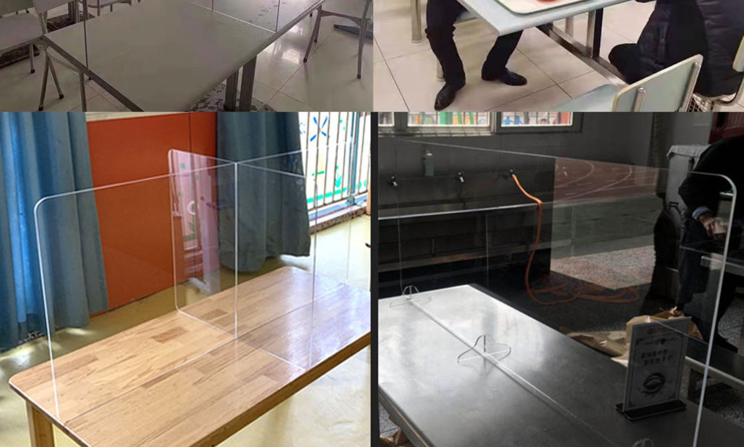 定制透明餐桌隔离板塑料有机玻璃亚克力分隔板食堂防疫防飞沫十字挡板