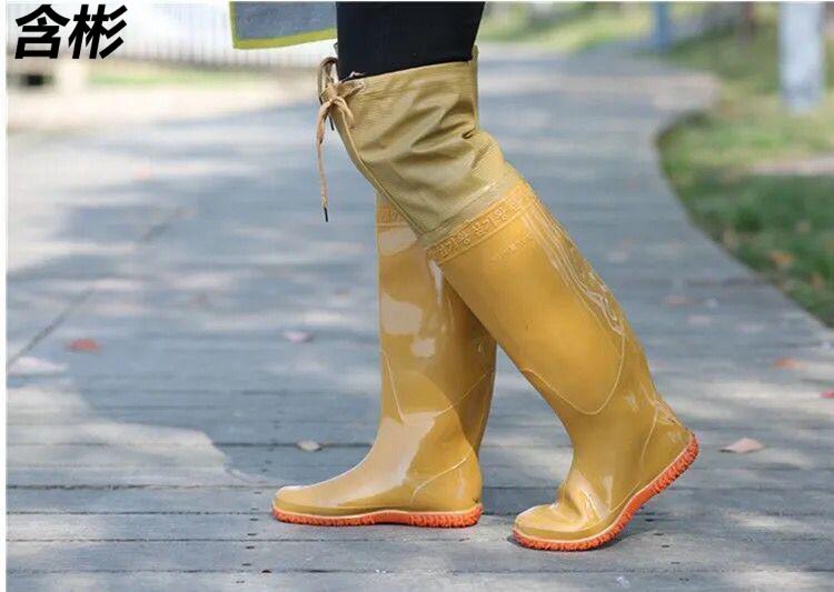 含彬 下田插秧靴软底水田鞋插秧鞋高筒下水裤农田防滑靴水鞋水靴防水