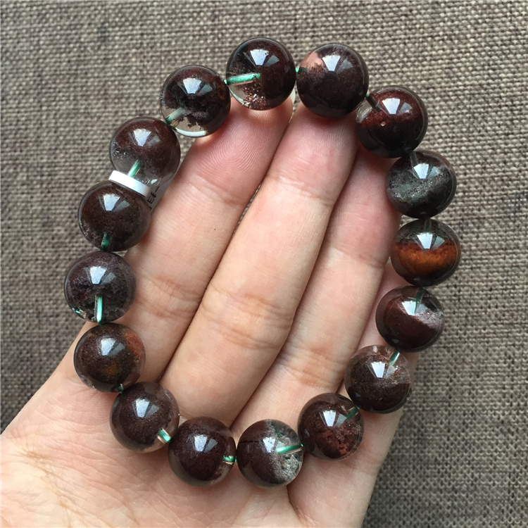 天然红幽灵聚宝盆手链一物一图 幽灵水晶饰品手串男女情侣款 c0709